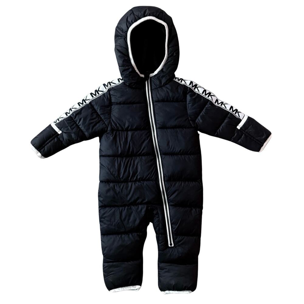 Michael Kors Baby Snow Suit with Hood Winter Coverall Jumpsuit Baby 6-12M Black